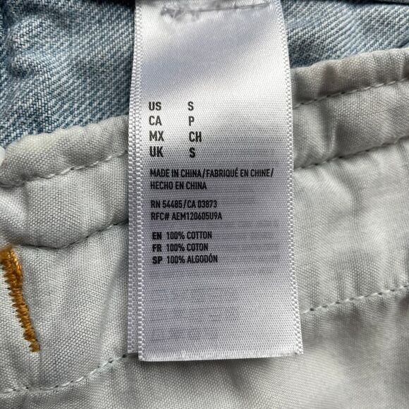 American Eagle Destroyed Denim Jean Jacket - Size: Small - Picture 3 of 9